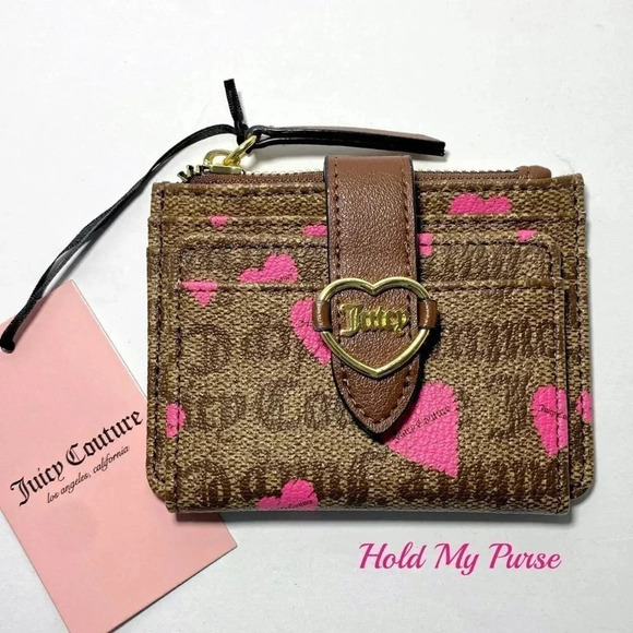 Juicy Couture Addicted To Love Heart Print Tab ID Card Case NWT - Picture 3 of 7